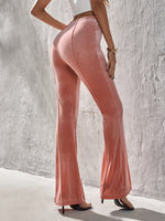 High Waist Seam Detail Flare Leg Pants