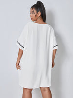 Plus Letter Graphic Drop Shoulder Dress
