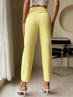 High Waist Button Detail Pants