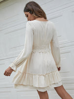 Contrast Lace Wrap A-line Dress