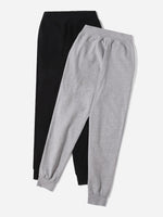 2pcs Solid Slant Pocket Sweatpants