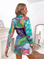 Paisley Print Tie Side Wrap Dress