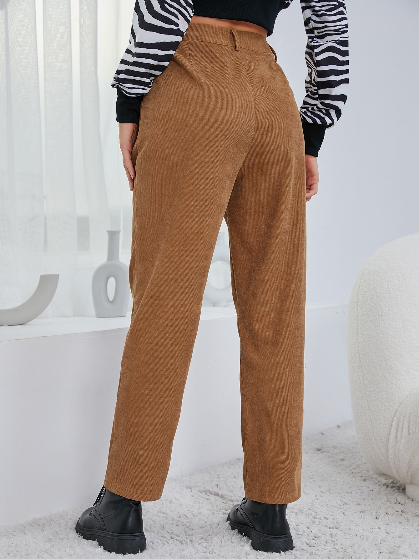 Corduroy Straight Leg Pants
