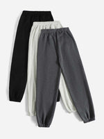 3pcs Letter Embroidery Sweatpants