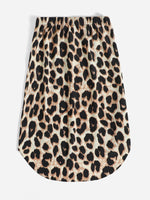 Leopard Knot Front High Low Hem Skirt