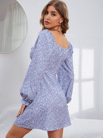 Ditsy Floral Tie Neck Dress