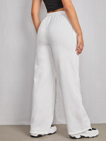 High Waist Solid Slant Pocket Sweatpants