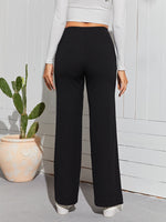 Drawstring Waist Ribbed Knit Pants