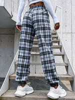 Plaid Pockets Detail Pants