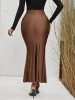 Solid High Waisted Mermaid Skirt