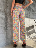 Allover Floral Print Wide Leg Pants