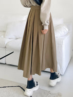 High Waist Fold Pleated Skirt