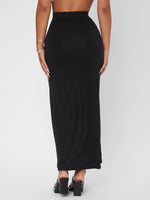 High Waist Solid Pencil Skirt