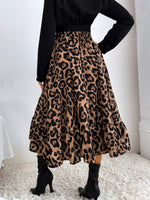 Leopard Print Ruffle Hem Skirt