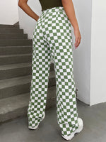 High Waist Checker Pattern Pants