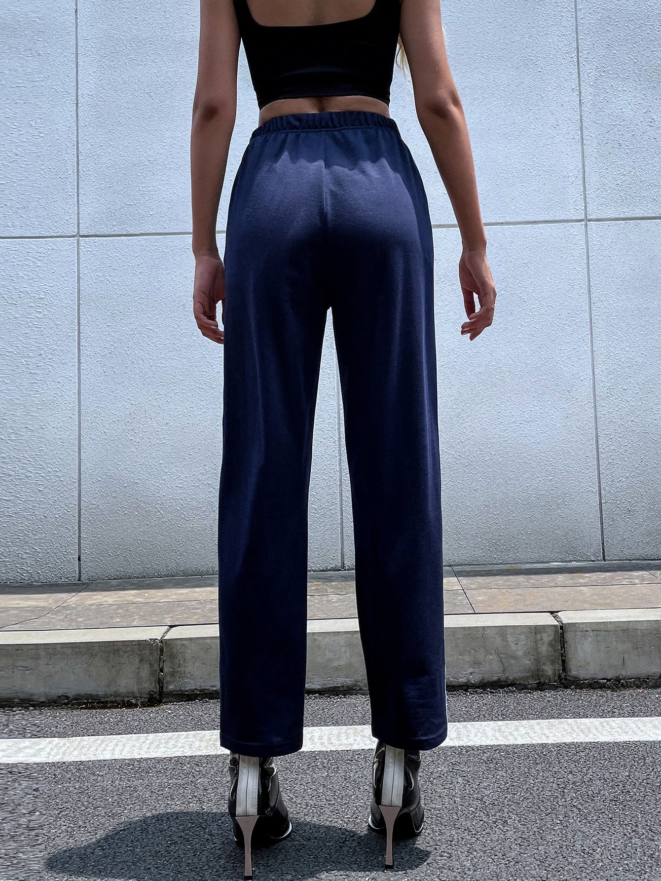 Slant Pocket Striped Tape Sweatpants