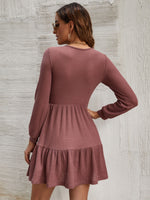 Eyelash Lace Trim Ruffle Hem Dress Without Belt