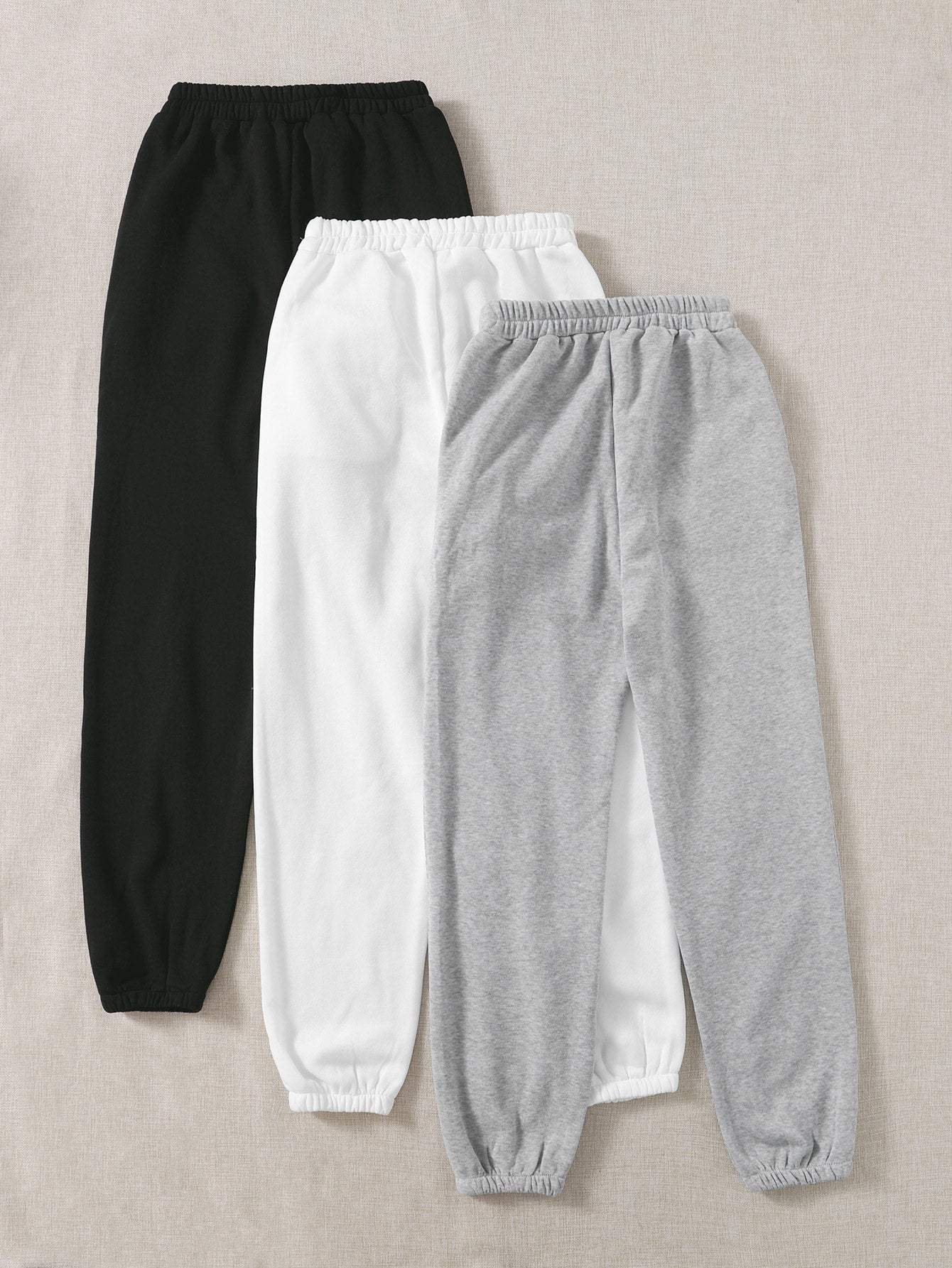 3pcs Letter Graphic Elastic Waist Sweatpants