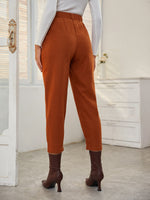 Sollinarry High Waist Plicated Detail Carrot Pants