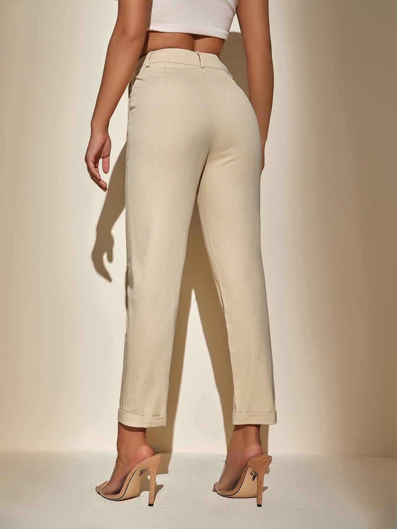 High Waist Crop Tapered Pants