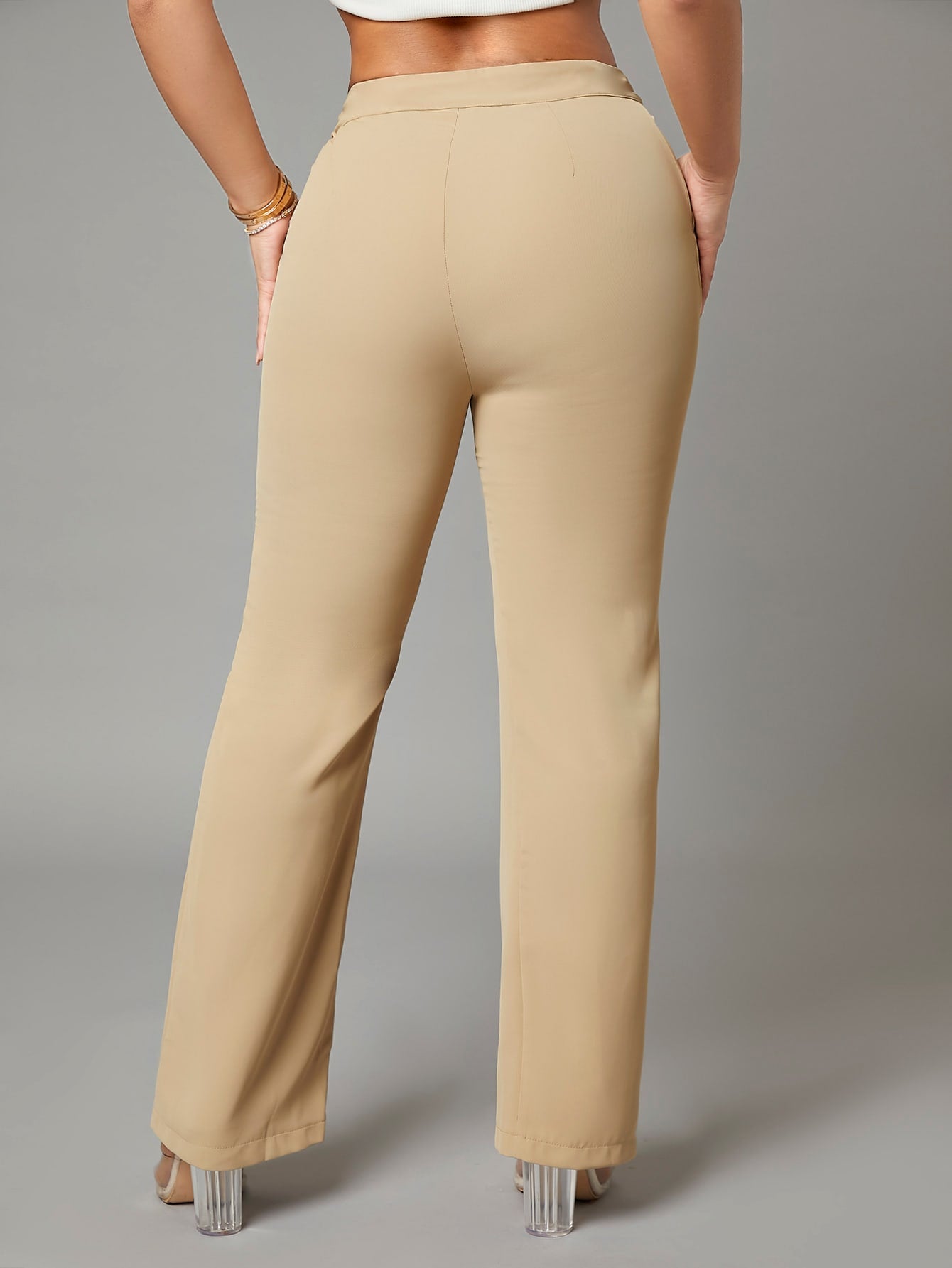 Solid Slant Pocket Pants