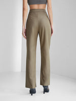 Solid Zip Fly Tailor Pants