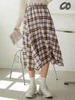High Waist Plaid Flare Skirt