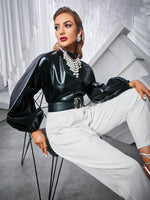 High Waist Plicated Detail Pants Without Belt