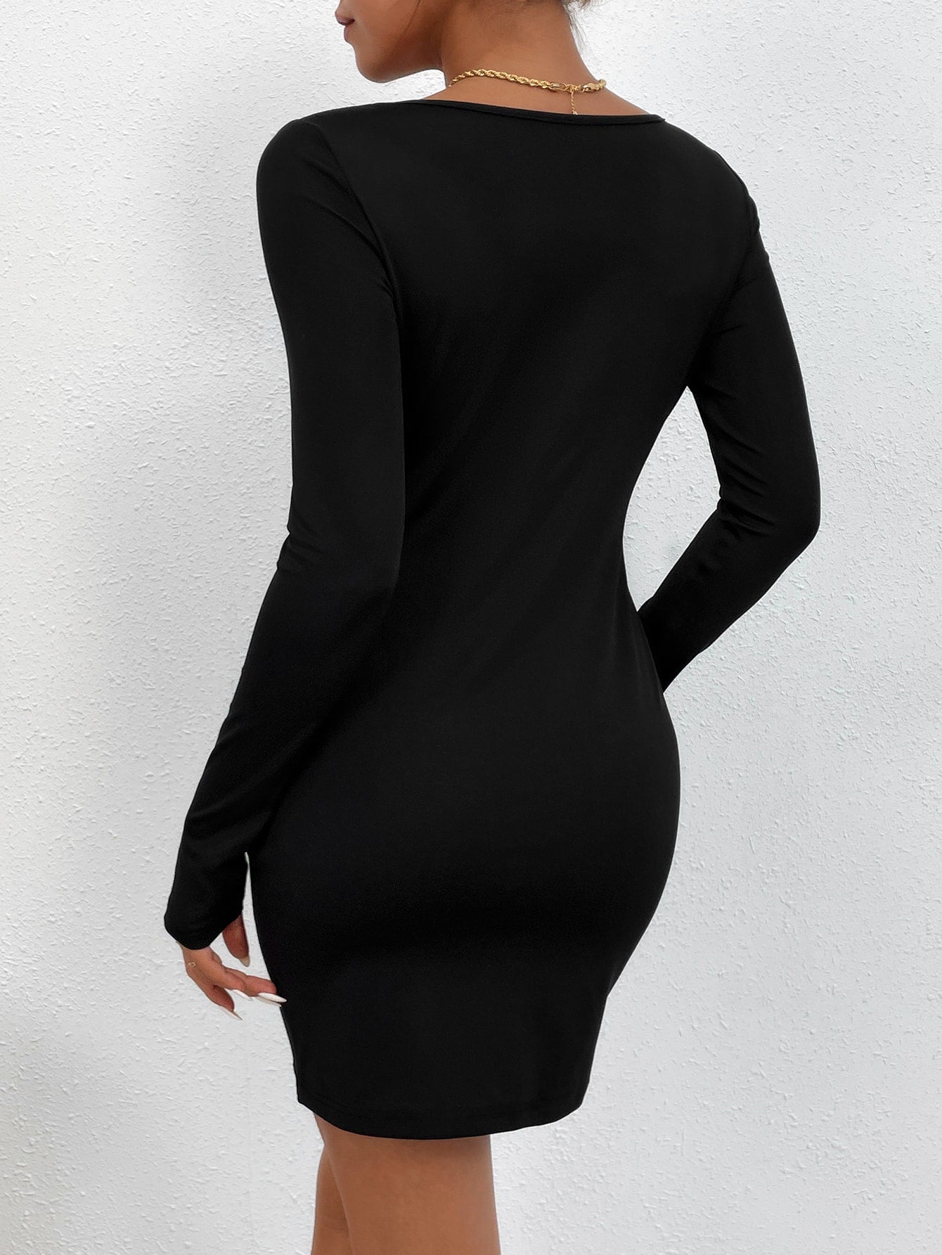 Cut Out Zip Up Bodycon Dress