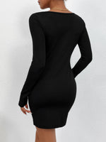 Cut Out Zip Up Bodycon Dress