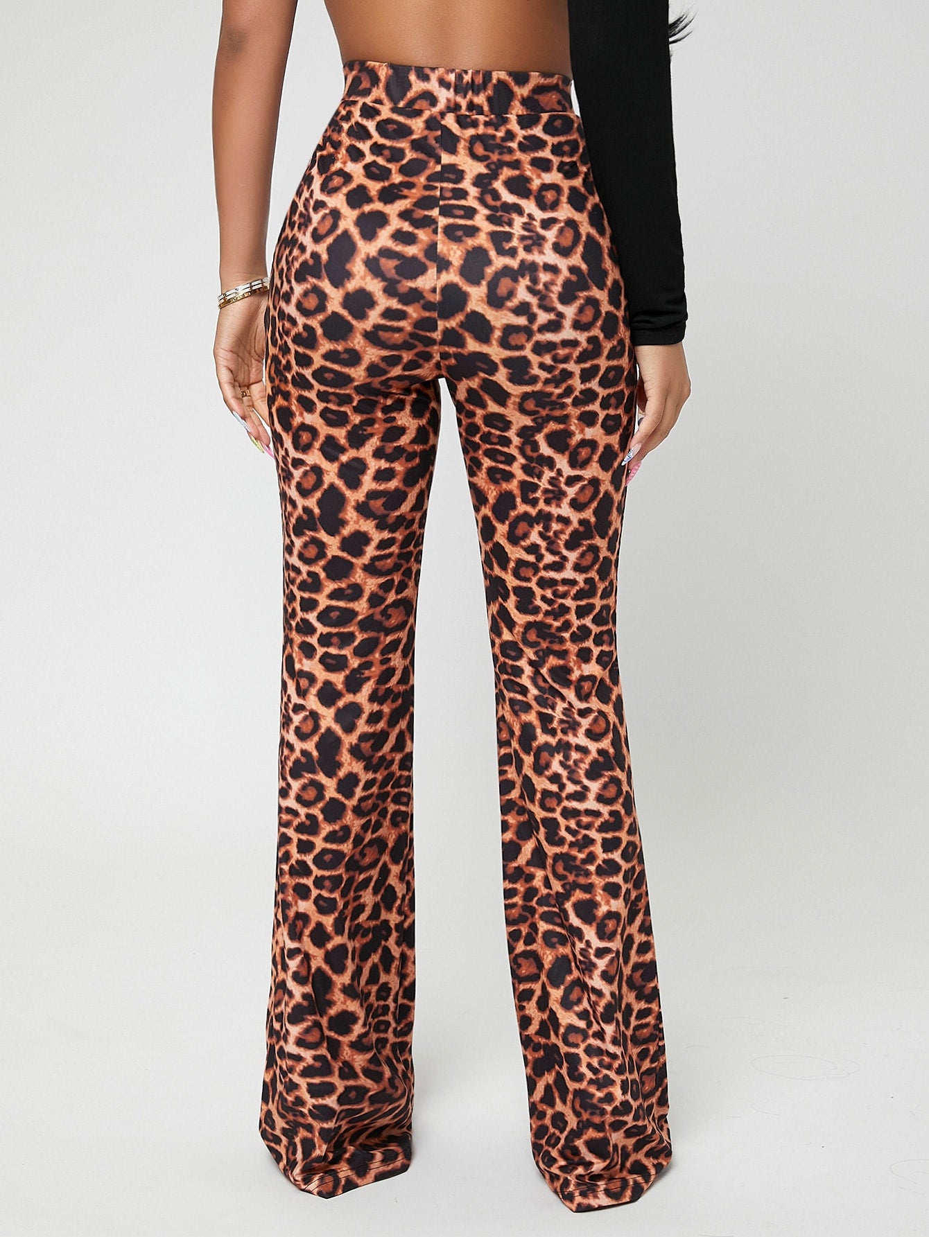 Leopard Print Flare Leg Pants