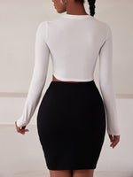 Ruched Drawstring Front Bodycon Skirt