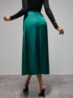 Split Thigh Satin Skirt
