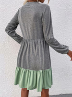 Two Tone Ruffle Hem Dress