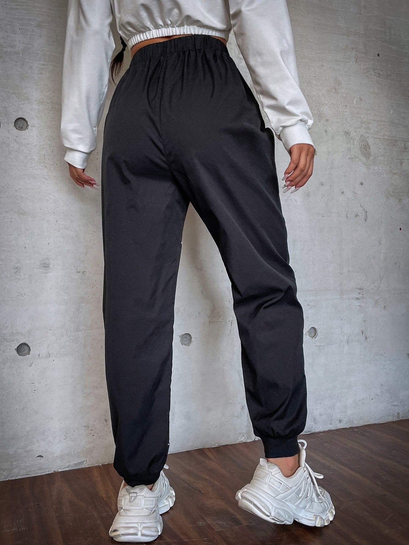 Contrast Reflective Piping Pants