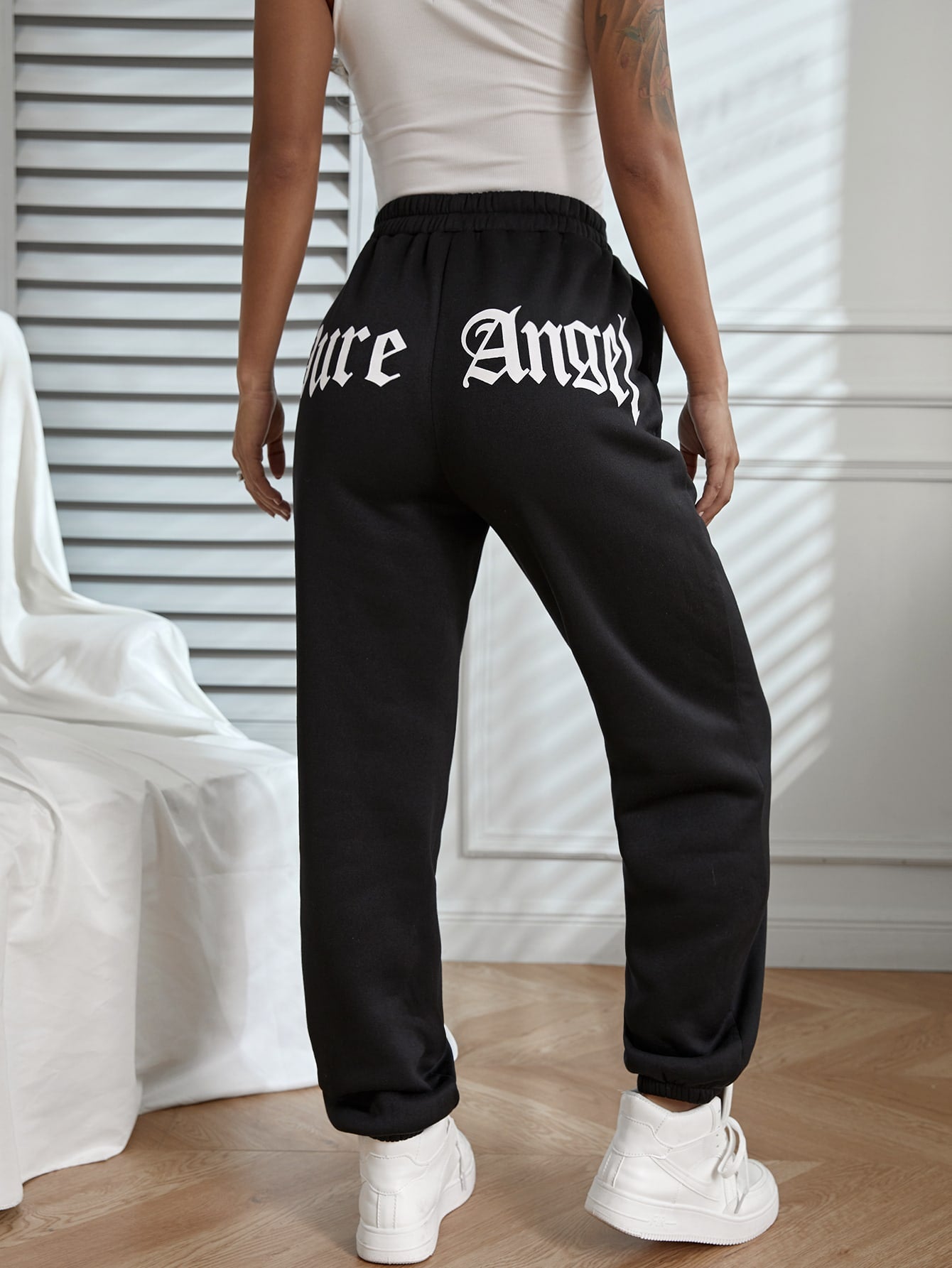 High Waist Letter Graphic Sweatpants