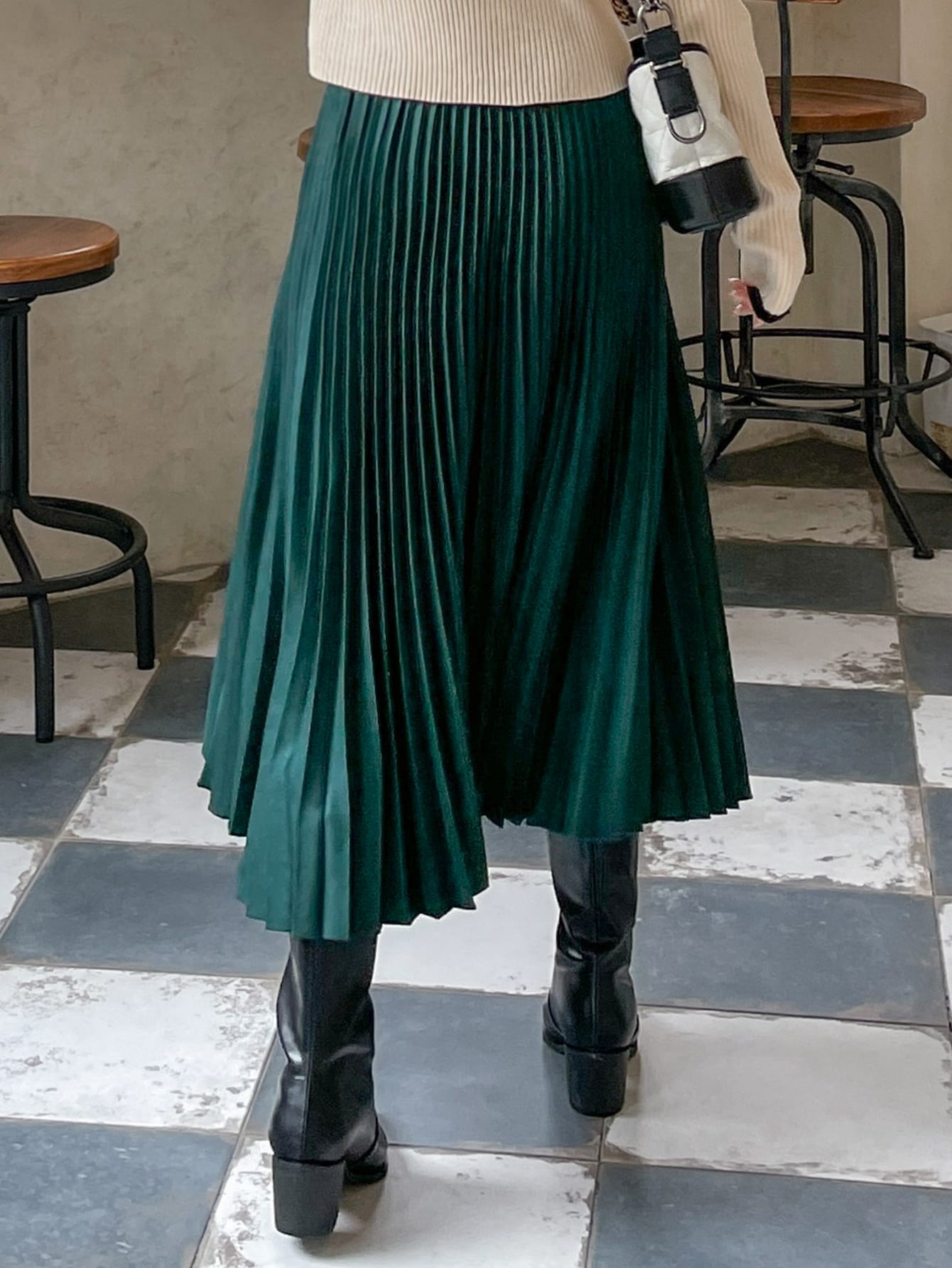 High Waist Pleated Skirt