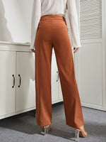SBetro High Waist Slant Pockets Belted Pants