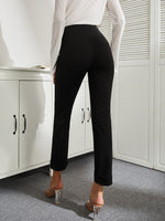 SBetro High Waist Flap Detail Roll Up Hem Pants