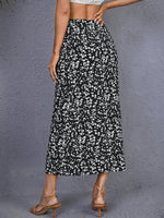 High Waist Ditsy Floral Slit Thigh Skirt