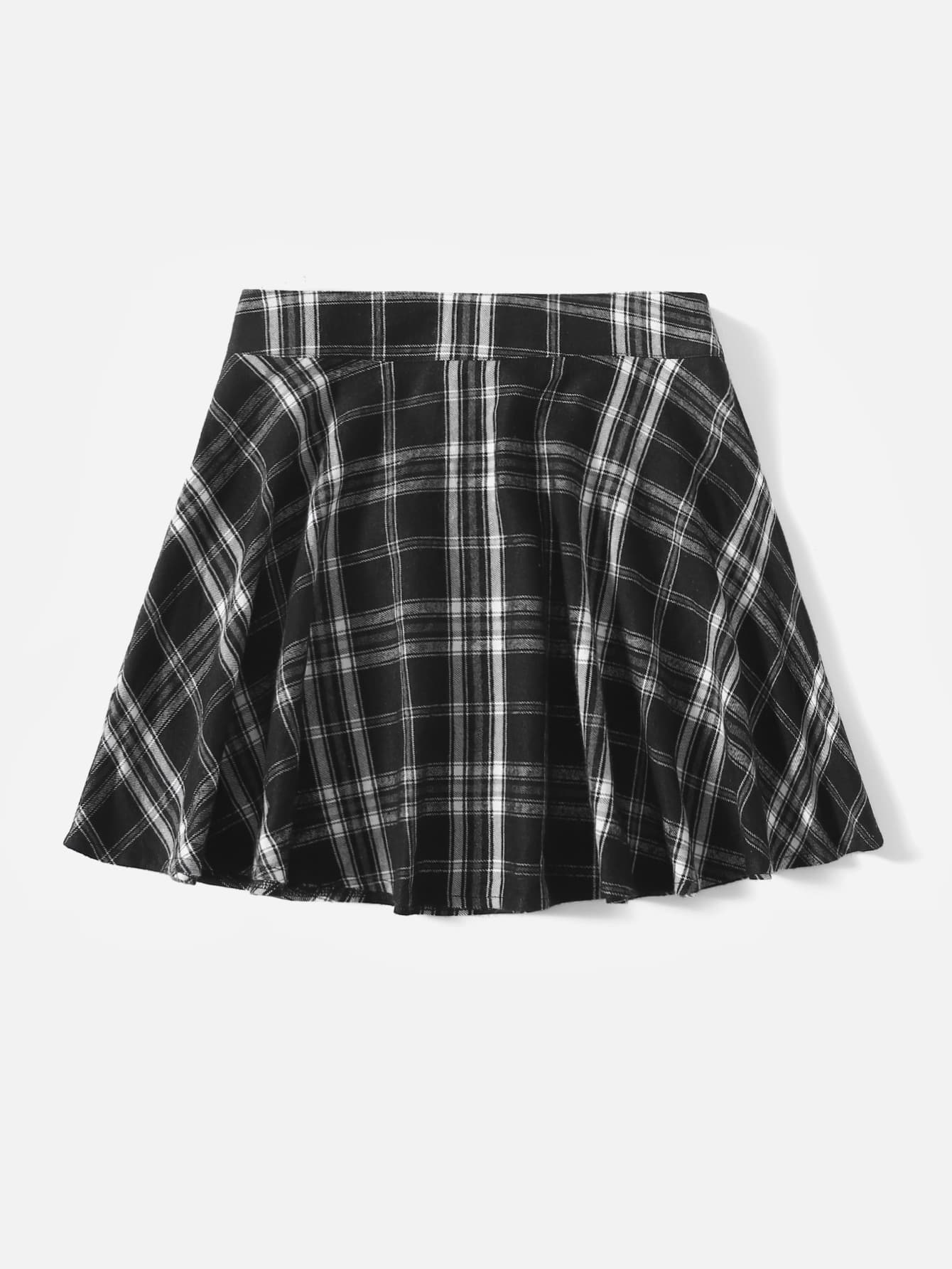 Plaid Mini A-line Skirt