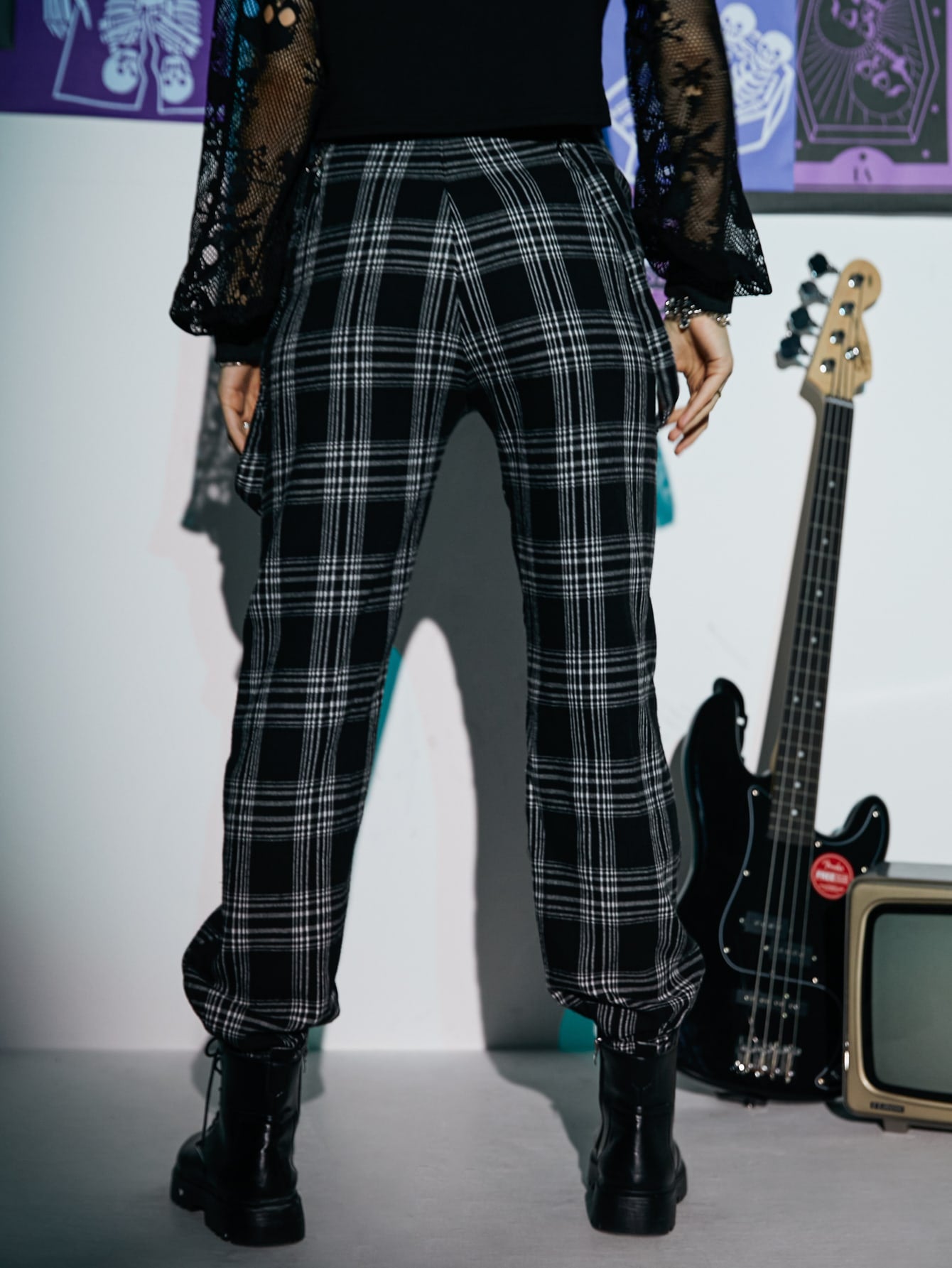 Plaid Tape Joggers