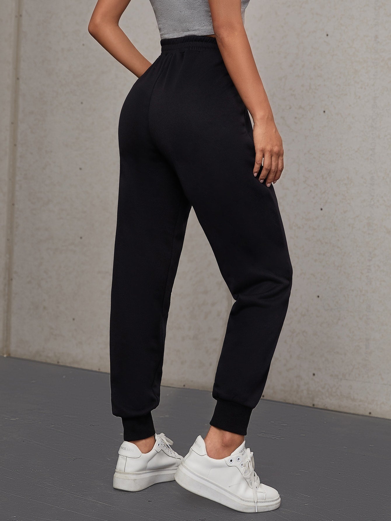 High Waist Solid Sweatpants