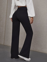 High Waist Solid Wide Leg Pants