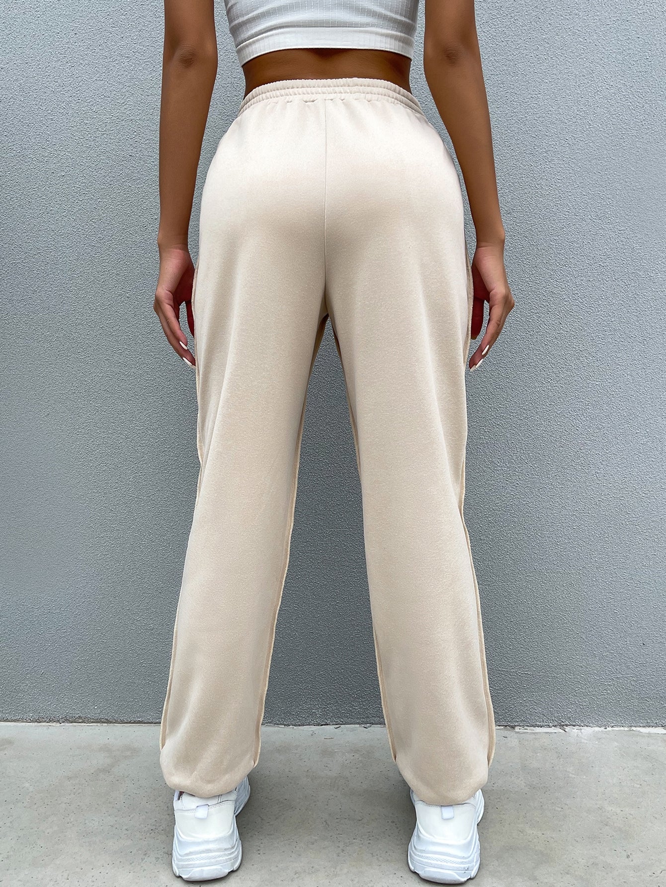 Elastic Waist Seam Detail Sweatpants
