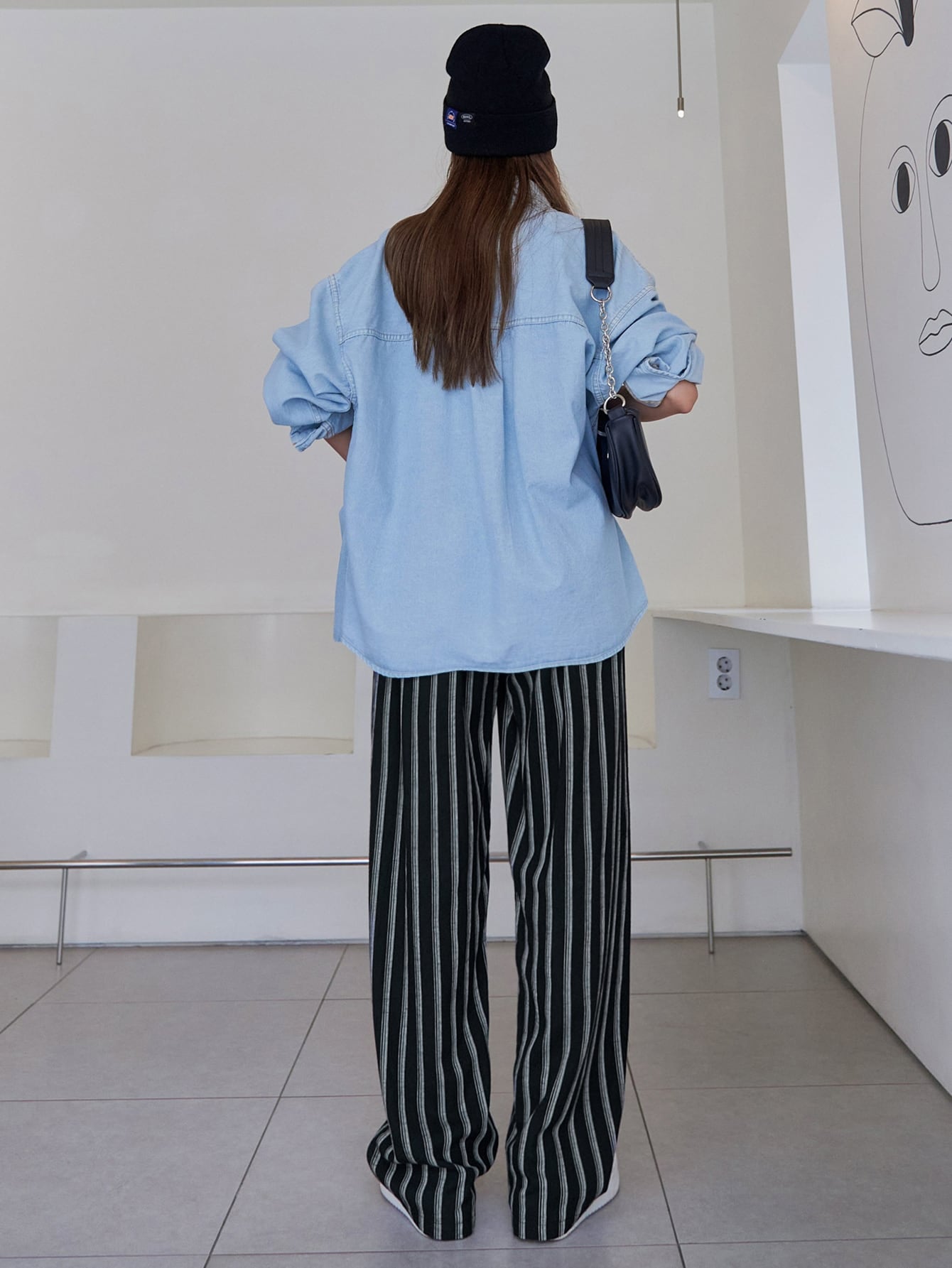 Striped Slant Pocket Wide Leg Pants