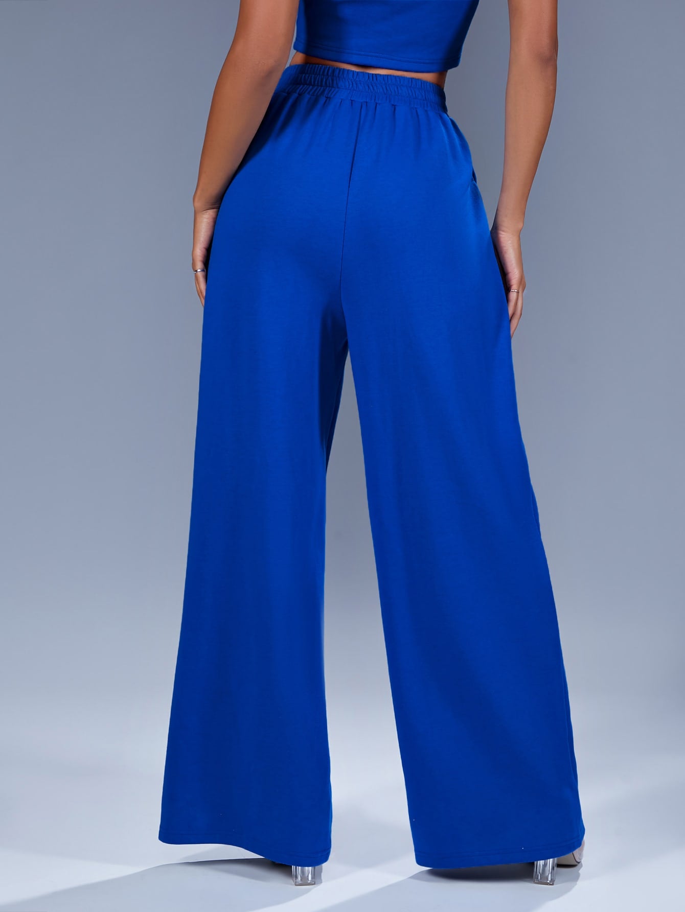 Elastic Waist Wide Leg Pants