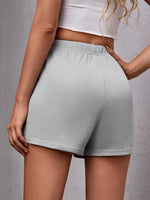 Waffle Knit Button Detail Shorts