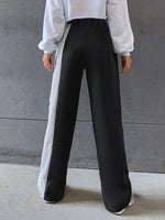 Elastic Waist Two Tone Sweatpants