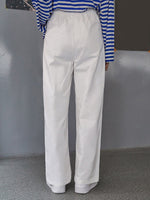 Solid Slant Pocket Straight Leg Pants